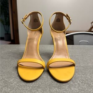 Express Yellow Ankle Strap Heels